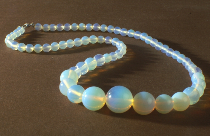 Romantic Graduated Moonstone Necklace -Wonder Icy-Blue Shimmer!
