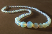 Romantic Graduated Moonstone Necklace -Wonder Icy-Blue Shimmer!