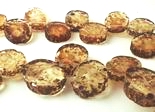 33 Large Straw-Yellow Amber Flat Oval Beads - Unusual!