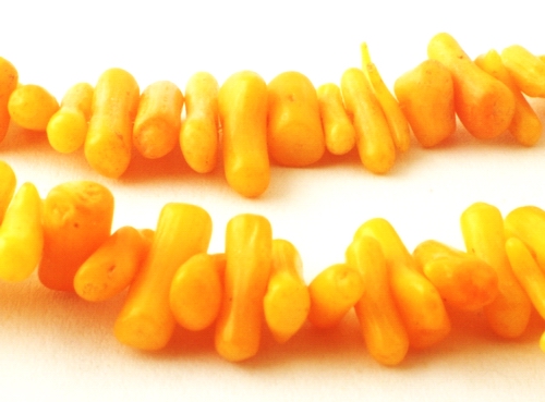 135 Wild Orange-Yellow Coral Icicle Root Beads