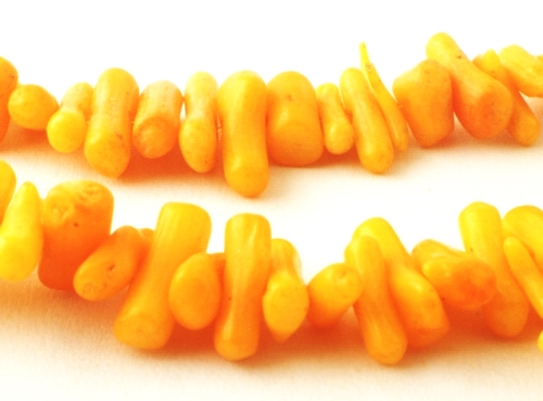 135 Wild Orange-Yellow Coral Icicle Root Beads