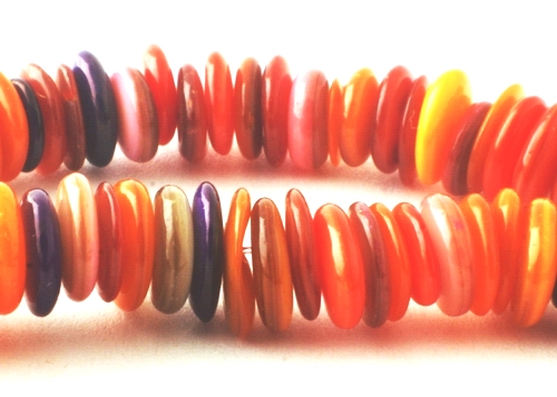 250 Long Rainbow Mother-of-Pearl Rainbow Heishi Disc Beads - 32-inch Strand