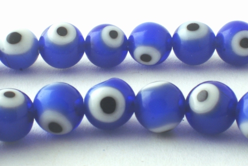Beautiful Deep-Blue 6mm Millefiori 'Eye' Beads
