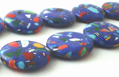 20 Large 20mm Deep-Blue Calsilica Button Beads