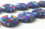 20 Large 20mm Deep-Blue Calsilica Button Beads