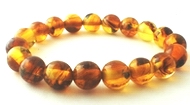 Elegant Old-Gold-Amber Bead Bracelet