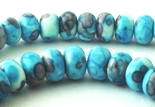 98 Versatile Turquoise-Blue Rain Flower Rondelle Viewing Stone Beads