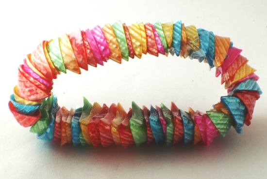 Chunky Rainbow Mother-of-Pearl Shell Bracelet - Heavy!