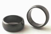 Large Chunky Super-Shiny Devil-Black Hematite Ring
