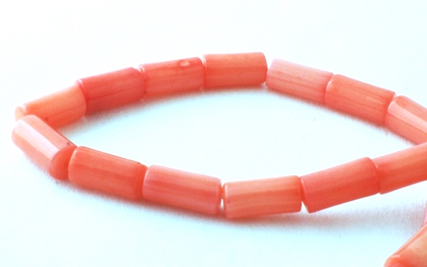 50 Romantic Flamingo Pink Coral Tube Beads