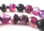 48 Rich 8mm Faceted Purple & Black Agate Beads