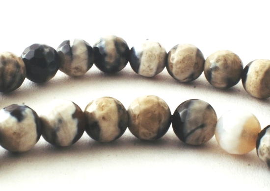 Splendid Faceted Zebra Agate 6mm Beads