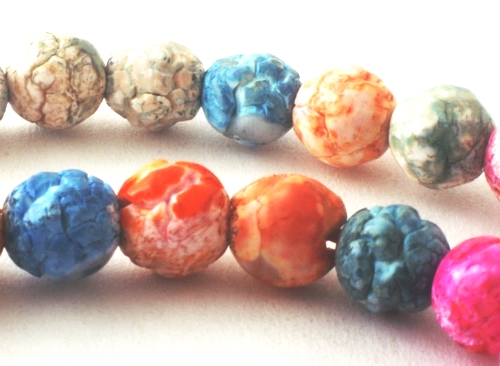 Striking Summer Rainbow Crackle Agate 6mm Beads