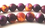 Gorgeous Deep Maroon & Tan Rainflower Viewing Stone Beads - 6mm or 8mm