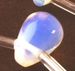 28 Small Top-Drill Opalite Moonstone Teardrop Beads