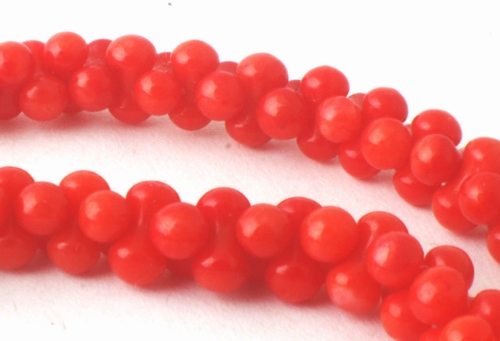 125 Unusual Siamese Red Coral Beads