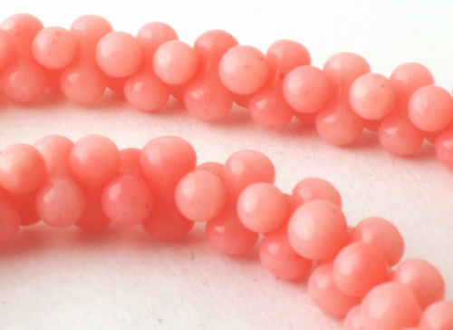 Unusual Flamingo-Pink Coral Siamese Beads
