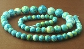 Long Graduated 14mm to 6mm Sky-Blue Rainflower Vieweing Stone Bead String