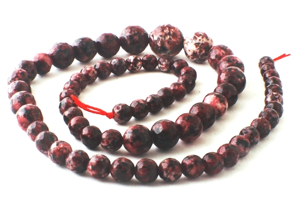 Faceted Elderberry Graduated 14mm to 6mm Rainflower Viewing Stone String