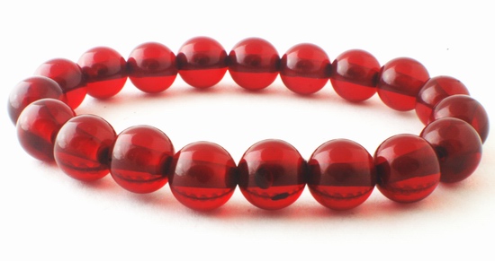 Deep Burgundy Amber Bracelet