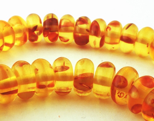 Golden Yellow Amber Rondelle Beads - 8mm x 5mm or 10mm x 6mm