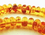 Golden Yellow Amber Rondelle Beads - 8mm x 5mm or 10mm x 6mm