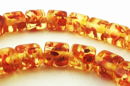 Golden Yellow Amber Drum Beads - 7mm x 7mm