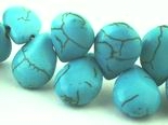 76 Large Blue Turquoise Teardrop Top-Drill Beads