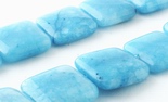 28 Gleaming Sky-Blue Agate Square Tile Beads