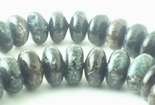 70 Large Silver Scale Stone Rondelle Beads