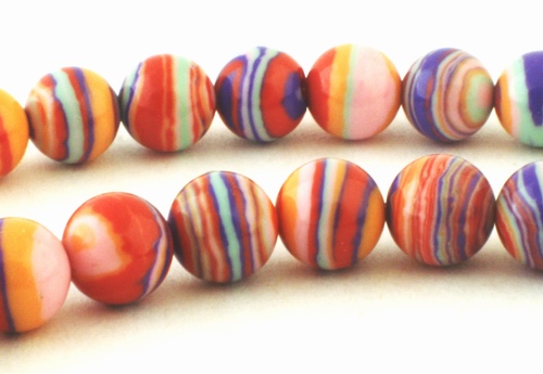 Striking Rainbow Calsilica Beads - 4mm or 6mm