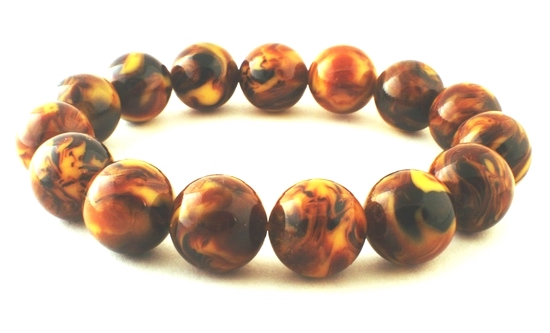 Chunky Shiny 14mm Old Amber Bead Bracelet