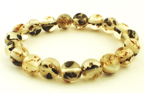 Distinctive White Amber Bead Bracelet