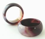 Large Chunky Deep Purple Vein Agate Ring - 11mm wide