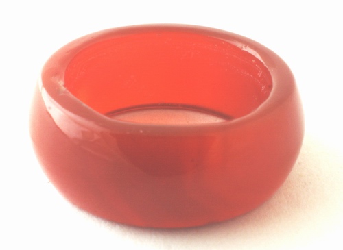 Chunky Ruby Red Agate Ring - 10mm wide