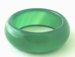 Large Chunky Forest Green Agate Ring - 8mm wide