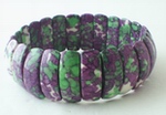 Purple & Green Quarter-Moon Rain Flower Viewing Stone Bracelet