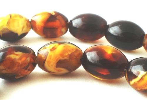 30 Large 13mm x 10mm Old Vintage Amber Barrel Beads