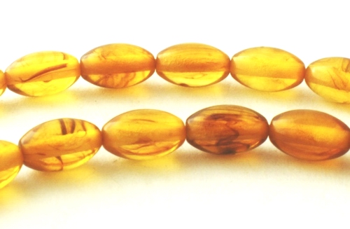 52 Golden Yellow 7mm x 5mm Amber Oval Beads
