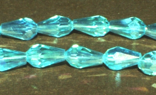 70 Aquamarine-Blue Baby Crystal Teardrop Beads