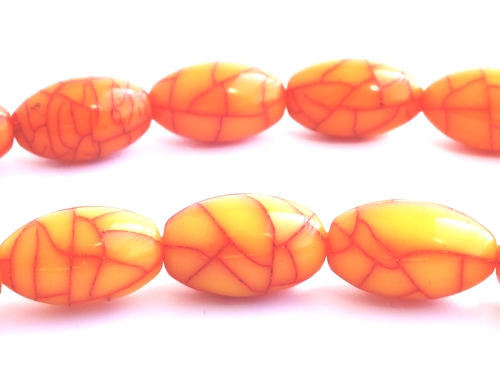 50 Orchre Amber 7mm x 5mm Oval Beads