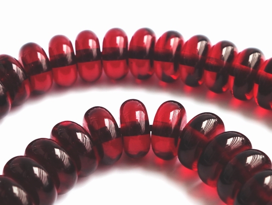 85 Deep Burgundy Amber Rodelle Beads