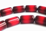 26 Vintage Burgundy Amber Barrel Beads