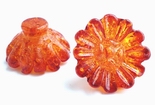 4 Large Brandy Amber Flower Beads