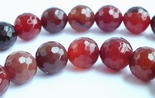 Faceted Antique-Burgundy 10mm Agate Beads