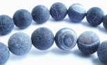 Frosted Charcoal-Grey Matte Agate 10mm Beads