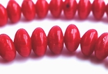 132 Vibrant Fire-Engine Red Coral Rondelle Beads - 5mm x 3mm