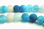 Frosted Celeste-Blue Agate Matte Beads - 6mm