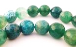 Large Bold 12mm Faceted Forest Green Agate Beads