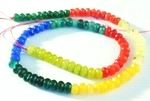 96 Faceted Striking Rainbow Agate Rondelle Beads